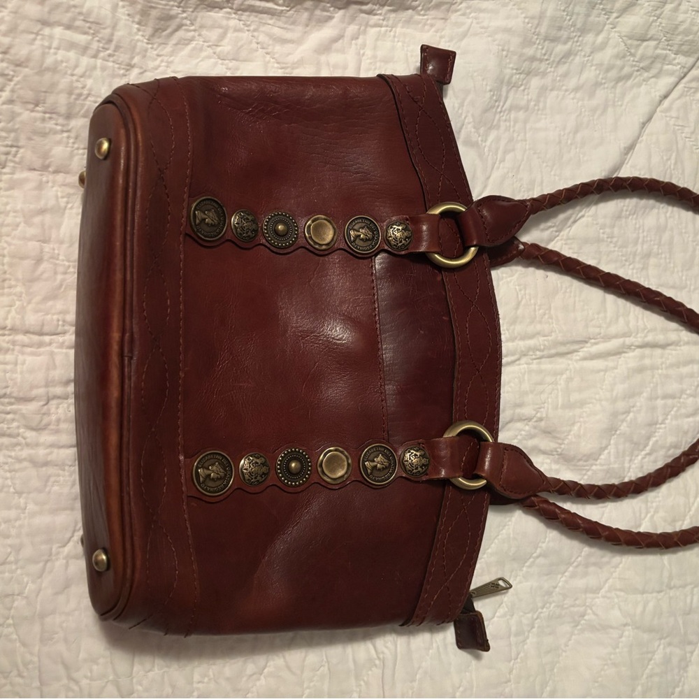 Patricia Nash Rich Brown Leather Shoulder Bag
